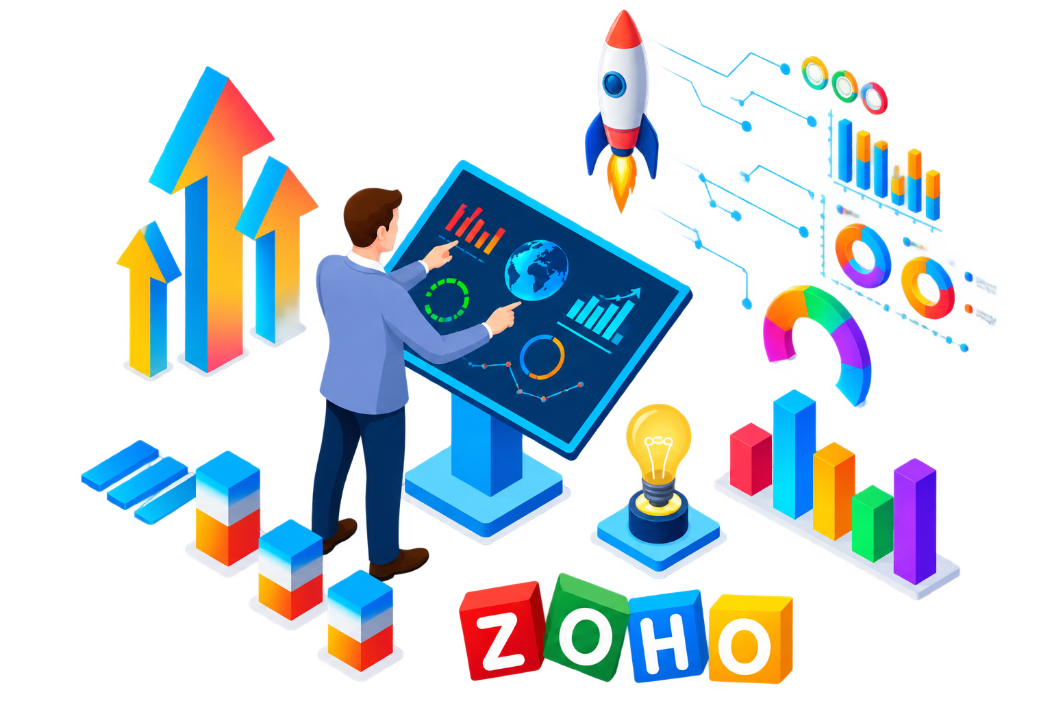 Team deploying Zoho across the organization